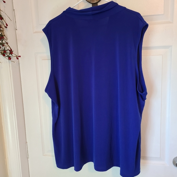 (1196) Dante Malan Woman's Sleeveless Blouse, Size: 3X Color: Blue - Picture 7 of 10